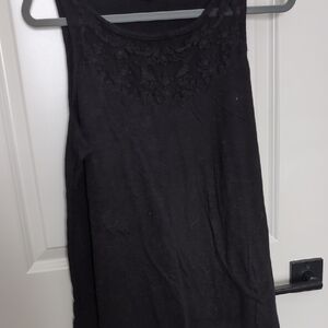 Torrid Black Sleeveless Top with Lace Detail